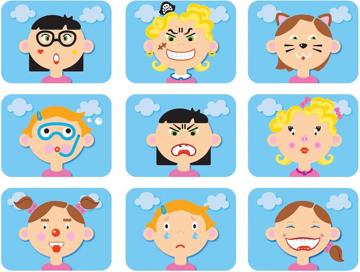 Goki magneetspel grappig gezicht meisje 66-delig
