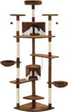 vidaXL Kattenkrabpaal met sisal krabpalen 203 cm bruin en wit