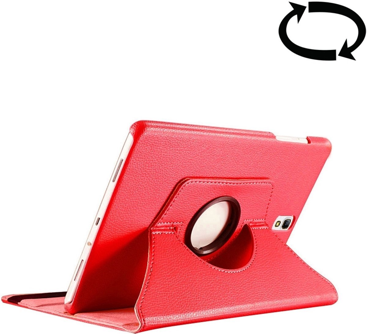- For Samsung Galaxy Tab S3 9.7 / T820 Litchi Texture 360 Degree Rotatable Leather Case with Sleep / Wake-up Function & Holder Red