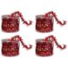 Inge-glas 4x Dunne kerstslingers rood 3,5 x 700 cm - Guirlandes folie lametta - Rode kerstboom versieringen