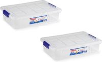 PLASTICFORTE Opbergbox met deksel - 4 stuks - 5 liter - Transparant - 26 x 40 x 8,5 cm