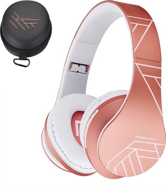 PowerLocus P2 Over-Ear Bluetooth Headphones - Rose Gold