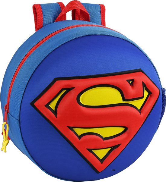 Superman Kids' Backpack 3D Logo - 31 x 31 x 10 cm - Blue