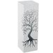 DRW Vierkante parasolvoet van metaal met levensboom, wit, 15,5 x 15,5 x 49 cm