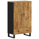 VidaXL Hoge kast met lade, 60x33x100 cm, massief mangohout en ijzer