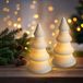 Spetebo LED-keramiek Kerstboom, Warm Weiß, 13 cm - Set van 2