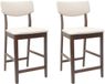 vidaXL Eetstoelen - 2 stuks - Massief Rubberhout - Lichtbruin - 48 x 49 x 95 cm