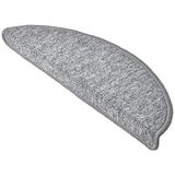 Beautissu ProStair - Trapmatten voor Smalle Trappen 55x15 cm - 15 Stuks - Trapmat Zelfklevend Afgerond - Lichtgrijs
