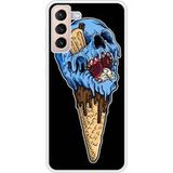 Ice cream skull Bedrukt siliconen hoesje compatibel met Galaxy S21 Plus