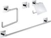 GROHE Essentials Accessoire Set, 4-delig, chroom, metaal, voor wandmontage
