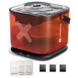 Molly &amp; Cody Molly&Cody Draadloze kattenwaterfontein, 3L roestvrijstalen draadloze huisdierfontein, werkt op batterijen met stille pomp voor binnenkatten en kleine honden, inclusief 3 filters