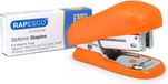 Merkloos Rapesco 1410 Bug Mini nietmachine en 1000 nietjes type 26/6 mm, oranje
