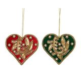 Mica Decorations Ornament hart rood groen