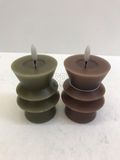 LED wax candle toy brown 15cm decorative light.