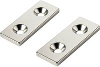 Tru Components W40L15T3-2M4 Permanente magneet Rechthoekig (l x b x h) 40 x 15 x 3 mm N35