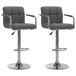 VidaXL Barstoelen 2 st stof lichtgrijs