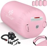 KESSER® Airtrack Turnmat opblaasbaare Gymnastiek Rol - Air Roll voor Gymnastiek & Turnen Fitness Mat Bal Rol met elektrische lucht-pomp - Roze, 100 x 60 cm