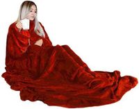 MikaMax Snugs Original Deluxe - Rood - XL - Fleece Deken - Met Mouwen - Plaid - Hoodie Deken - Anti-Pluis - 215 x 150 cm