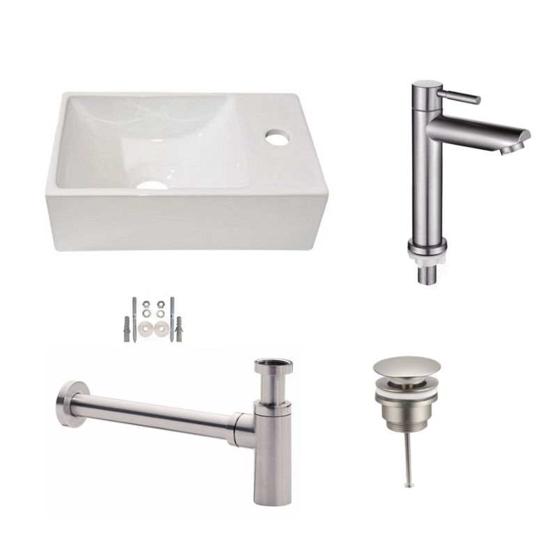 Badkamerplanet Fonteinset Keramiek New Wonder - 30x18x9cm - Wit