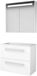 Basic-Line Premium 39 Badkamermeubelset - Ondiep - 80 x 39 cm - Met Grepen - 2 Lades - Acryl Wastafel - Zonder Kraangat - Spiegelkast met LED Verlichting - Ice White