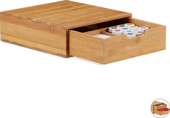 Bamboe Organizer Ladekastje - Lichtbruin - 29.5 x 30.5 x 10 cm