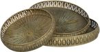 Snacktablet Bol Snackdienblad 36,5 x 36,5 x 5 cm Gouden Metaal 3 Onderdelen