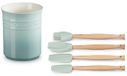 Le Creuset Spatelpot met 4 spatels - Sea Salt