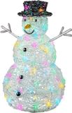 Lumineo Sneeuwpop Kerstverlichting Figuur - Transparant - 65 cm - Zacht Gekleurde LEDs
