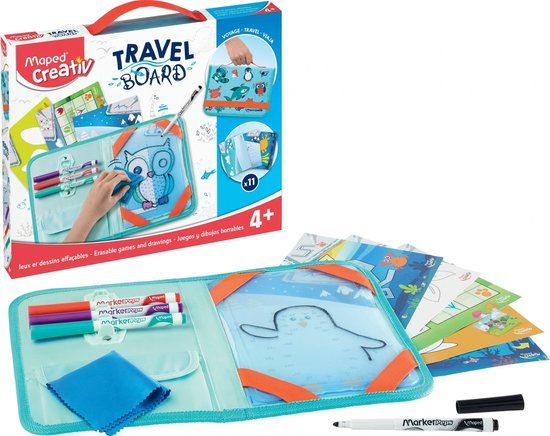 Maped Office TRAVEL BOARD - Kit voor onderweg "Dieren" - Transparant bord - 4+ jaar