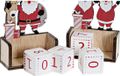 DKD Home Decor Houten Kalender Kerstman Rendier (2 Stuks)