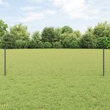 vidaXL Zeshoekig gaashek met palen 25 x 0,5 m PVC-coated staal grijs