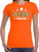Bellatio Decorations verkleed t-shirt voor dames - Stout meisje - oranje - carnaval/themafeest L