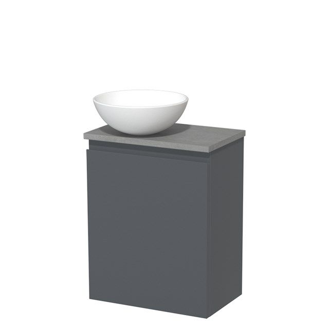 Maxaro Modulo Toiletmeubel 41 cm Donkergrijs Greeploos Lichtgrijs Beton