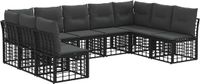 vidaXL - Buiten - bank - set - Zwart - Polyester