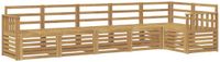 vidaXL - Bank loungeset - 6 zitplekken - Wit - Massief Acacia Hout