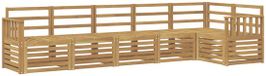 vidaXL - Bank loungeset - 6 zitplekken - Wit - Massief Acacia Hout