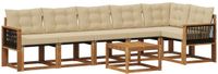 vidaXL - Acacia Hout Bank Loungeset - 6 Zitplekken - Natuurlijk en Beige
