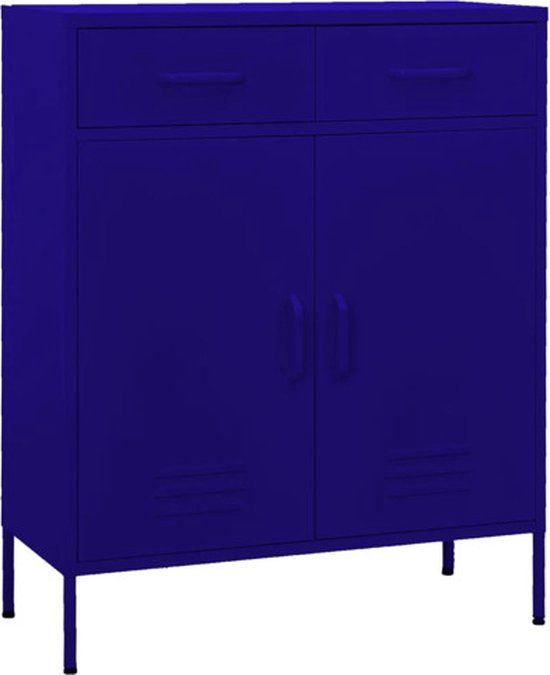 VidaXL Opbergkast 80x35x101,5 cm staal marineblauw