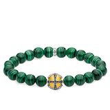Thomas Sabo Unisex armband kruis groen 925 sterling zilver geelgoud verguld A1930-555-6-L19,5
