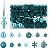 vidaXL Set de boules de Noël - 111 pièces - Vert - 6 cm - Polystyrène