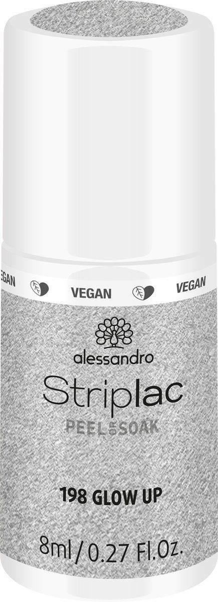 Alessandro Striplac Peel Or Soak 198 Glow Up - 8 ml - Zilver - Nagellak