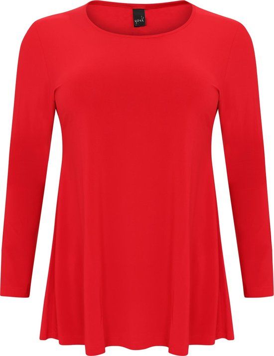 YOEK Dames T-shirt lange mouwen rood