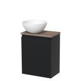 Maxaro Toiletmeubel Modulo Mat Zwart 41 cm Middenbruin Eiken