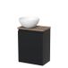 Maxaro Toiletmeubel Modulo Mat Zwart 41 cm Middenbruin Eiken