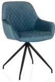 hjh LIVING Eetkamerstoel ELVERUM Velours Blauw-Grijs