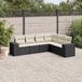 Maison Exclusive - Ensemble de jardin d'extérieur, 6 pièces, avec coussins, noir, en polyrotin