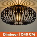Nolt Plafondlamp Zwart - Plafonniere E27 Lamp - Industrieel - ⌀ 40cm
