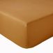 Coton Uni Drap-housse Finition Bord Biais Bonnet 40 Cm Marron Clair 90x200 Cm