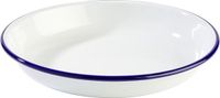 APS-bord, APS Enamelware Diep bord, Ø 24 x H 3,5 cm, Wit/Blauw, Set van 2