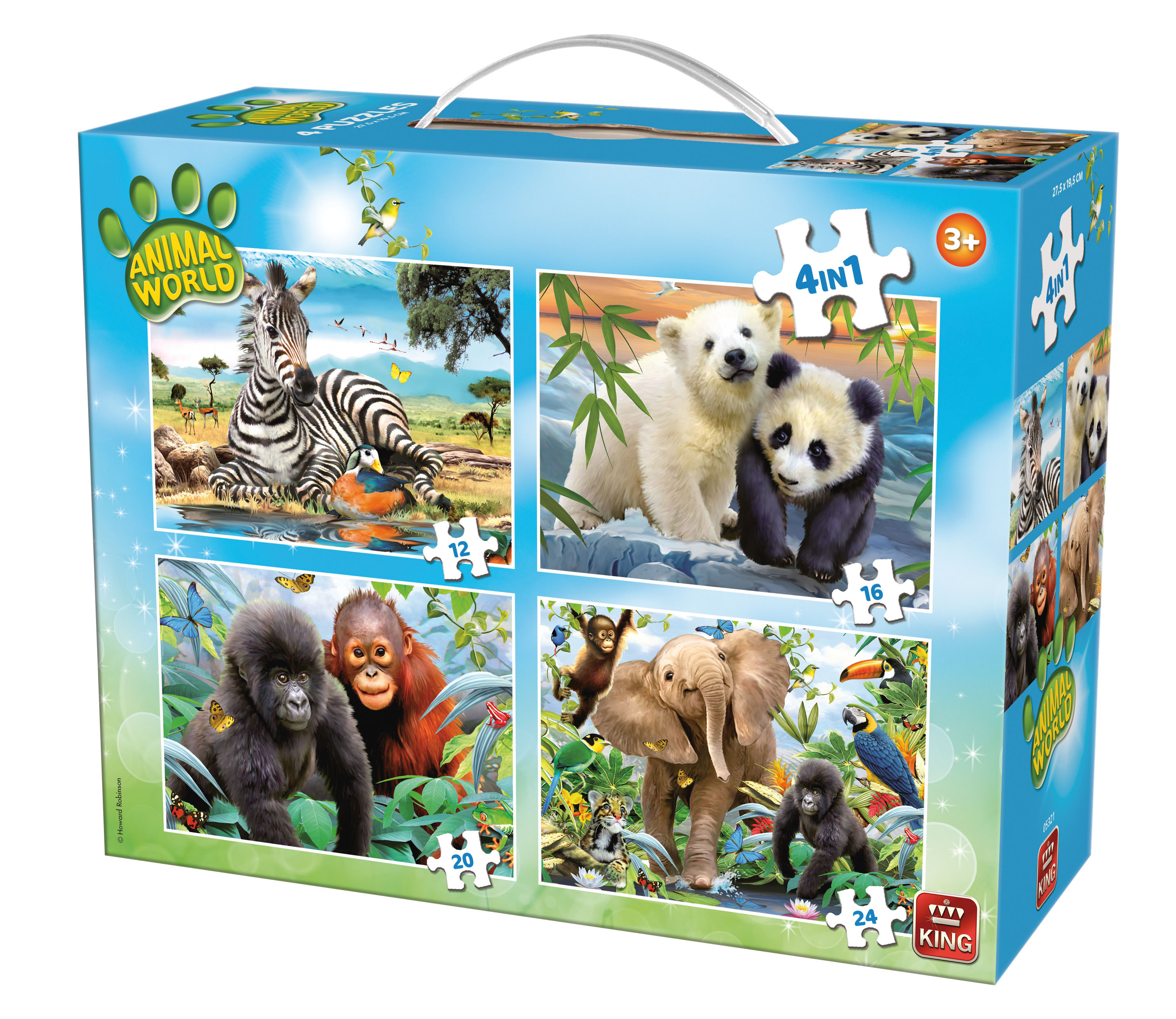 King Animal World 4in1 Puzzle